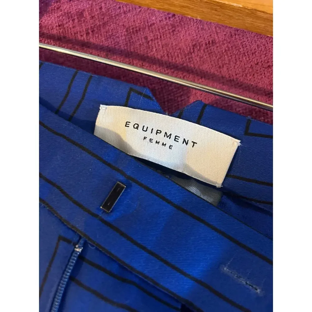 EQUIPMENT Thora Wide Leg Trouser Pant in Surrealist Blue Print Slouchy Size 2 XS